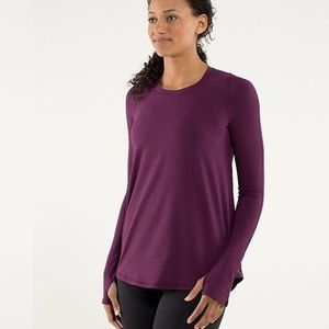 Lululemon Tuck and Flo Long Sleeve Plum Sz 4 EUC